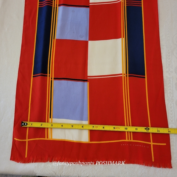 HATTIE CARNEGIE luxury silk vintage scarf wrap ultimate vintage New York lux - Picture 7 of 17